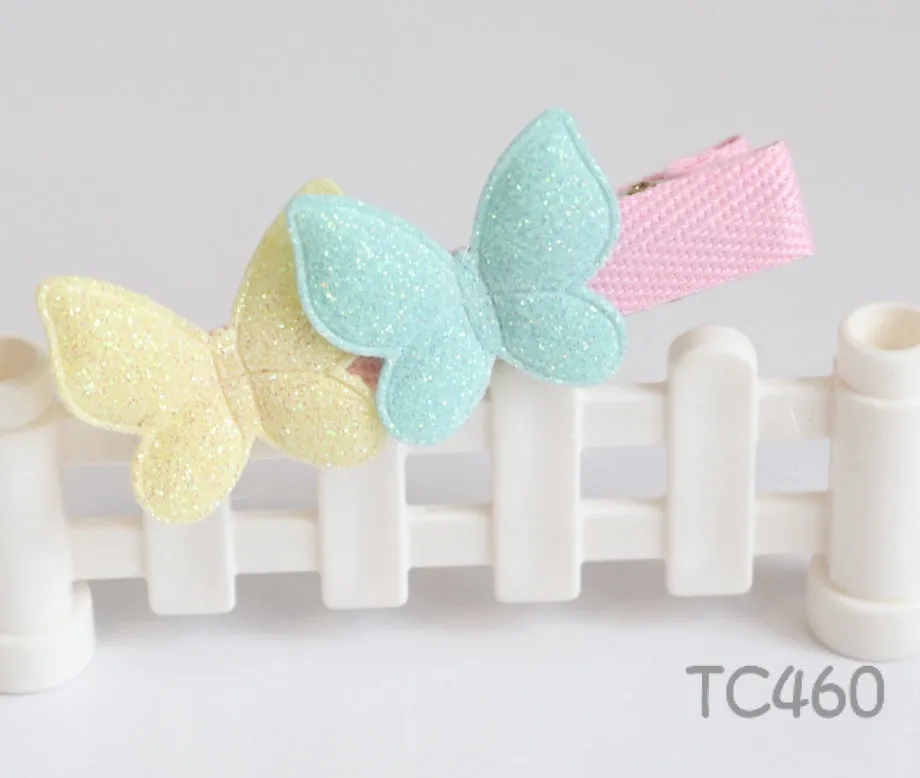 粉色和紫色头发大蝴蝶结 (TC454-TC456)