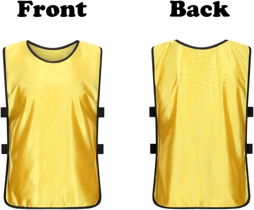 12 Pack Scrimmage Training Vest, Sports Pinnies, Practice Jerseys, Practice Vest for Adult Youth Kids.