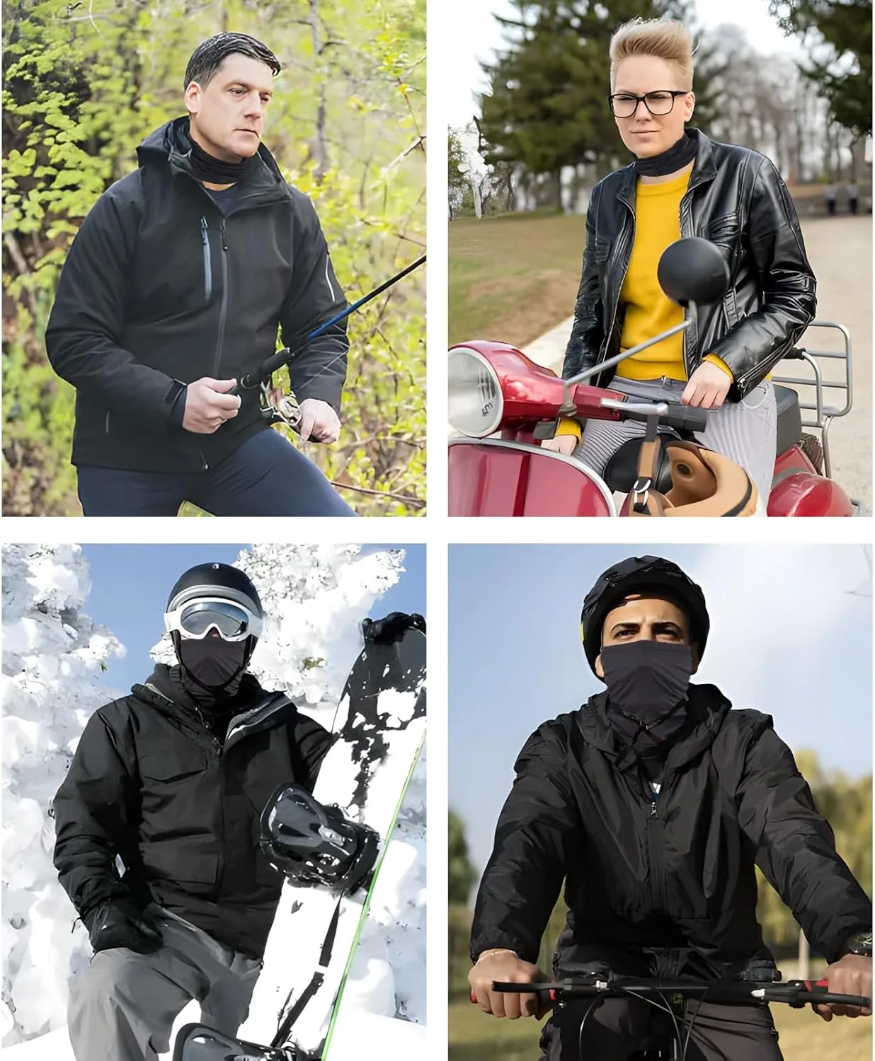 4-Pack Balaclava Outdoor Bike Riding Headgear Motorcycle Face Mask Ski Hat