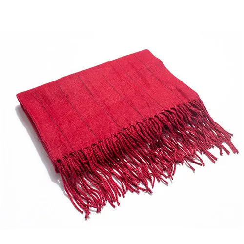 Autumn and winter British style stripe tassel the new hot women's elegant generous simple temperament noble elegant scarf