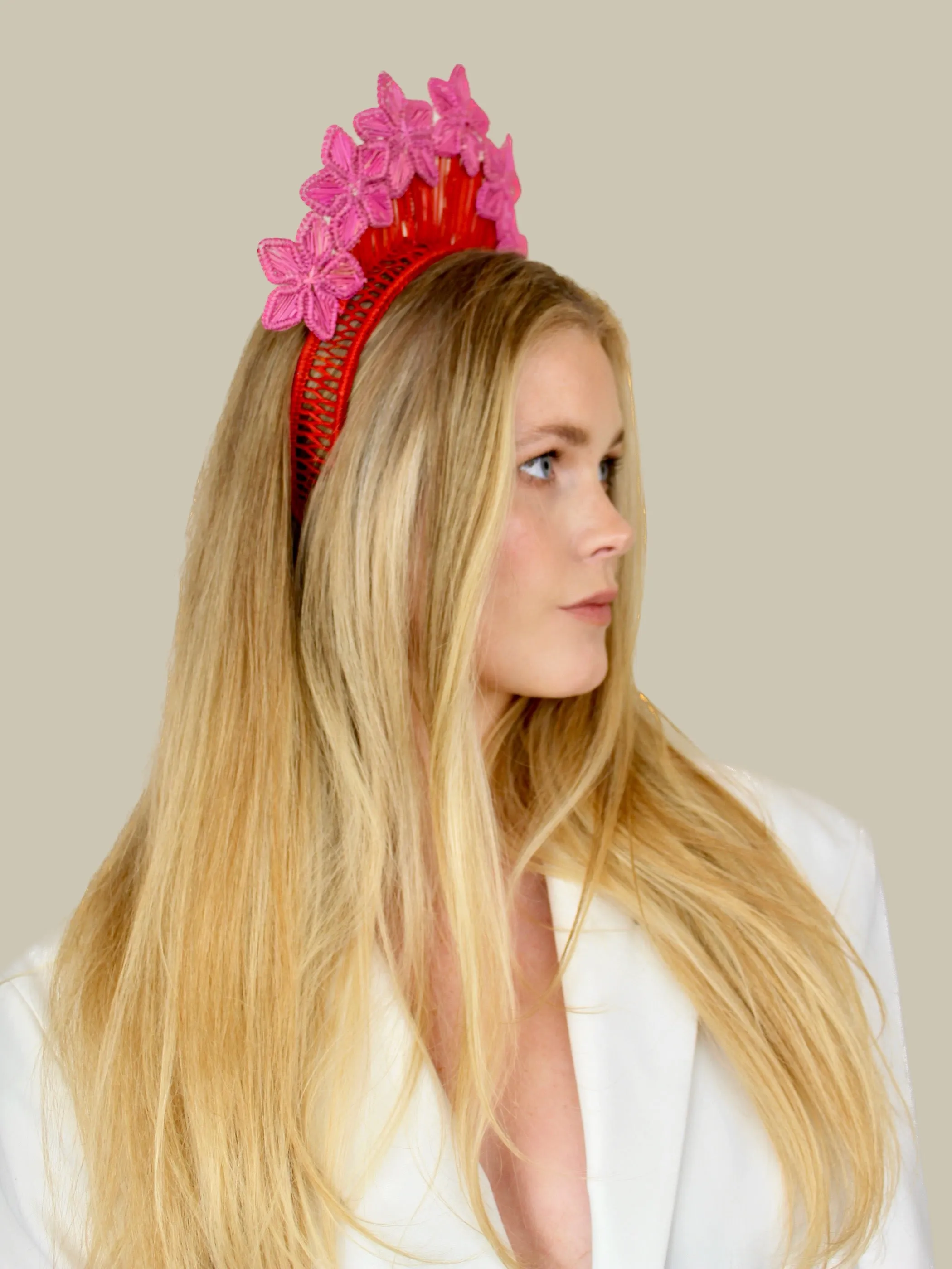 Begonia headpiece pink
