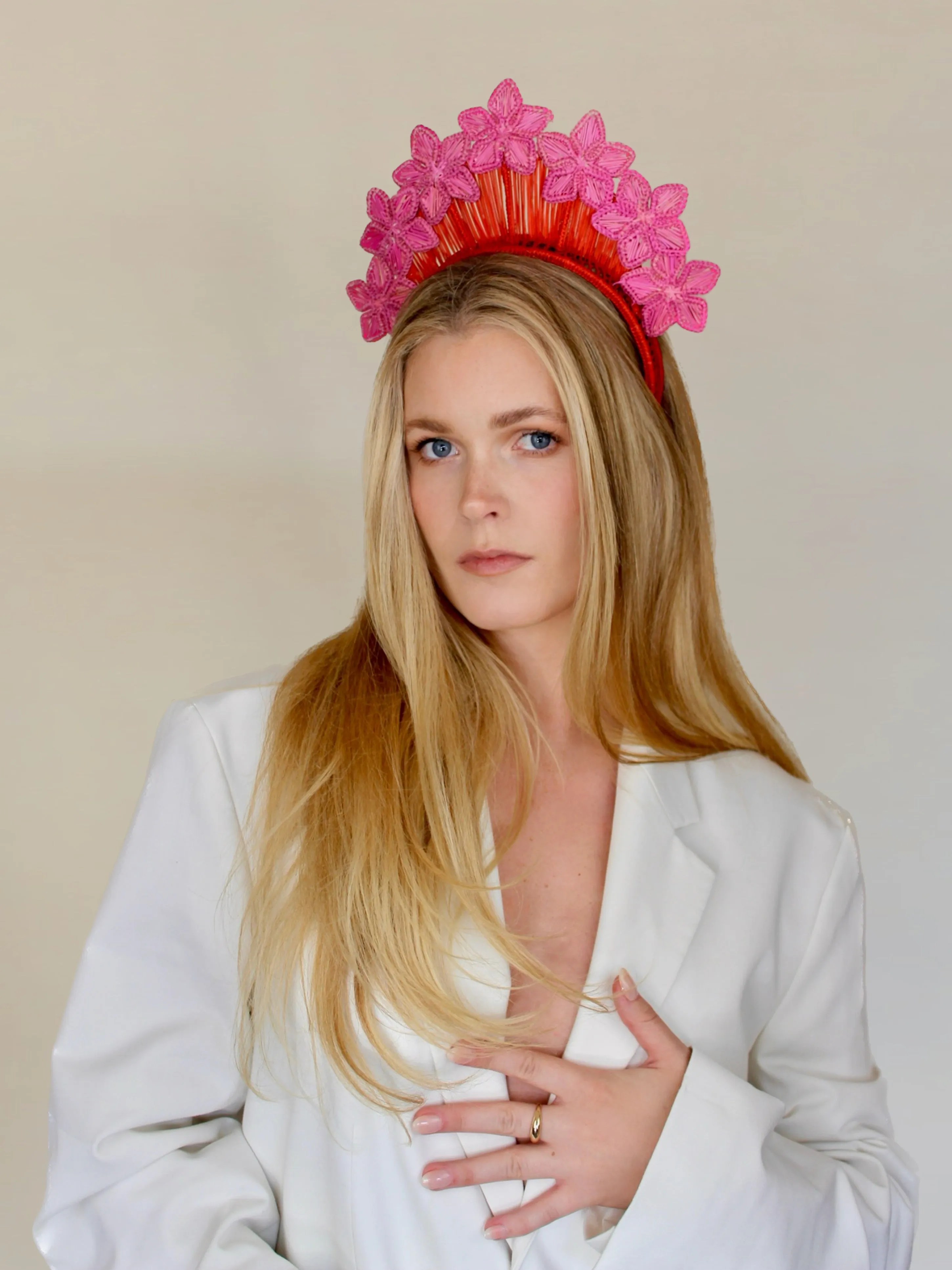 Begonia headpiece pink
