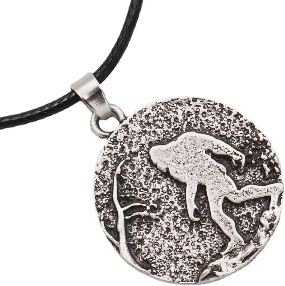 Bigfoot Sasquatch Pendant Believe Engraved Camping Necklace for Men Women Titanium Steel Vintage Jewelry Antique Silver Jewelry
