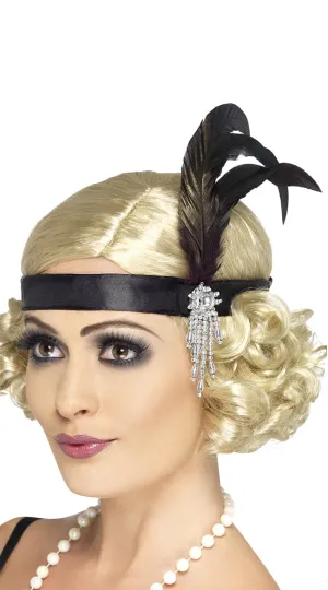 Black Charleston Flapper Headband