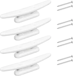 Boat Cleats 4inch/5inch/6inch/8inch/10inch, High Impact Black Nylon Dock Cleats,Boat Dock Cleat Rope Cleat with Screws, Perfect for Marine, Deck, Nautical Decor/Home Decor (4,6 Pack)