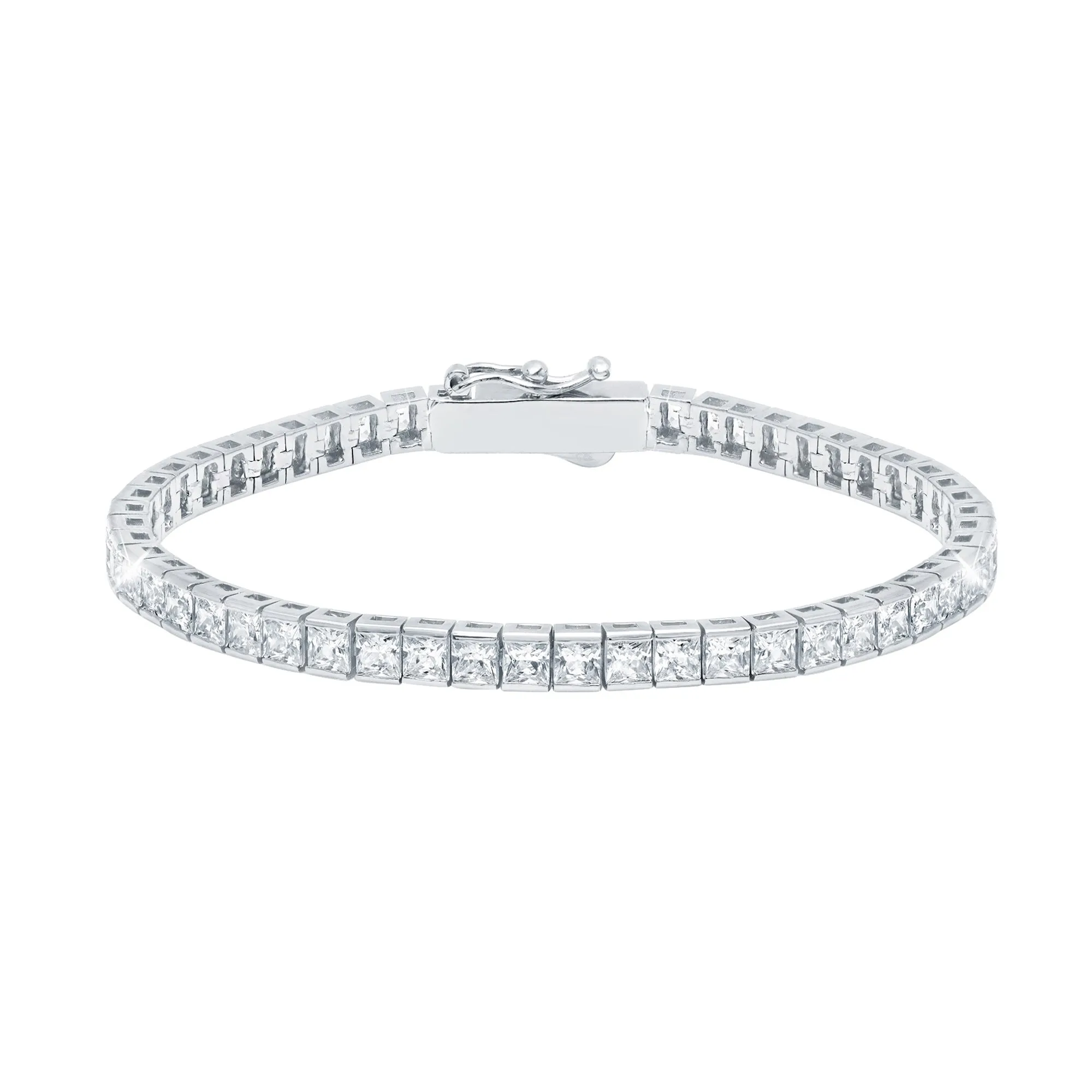 Brilliant Square Princess Cut 3mm Tennis Anklet Sale