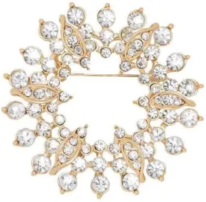 Brooch Pins for WomenGold Tone Austria Rhinestone Crystal Brooch Pins Jewelry
