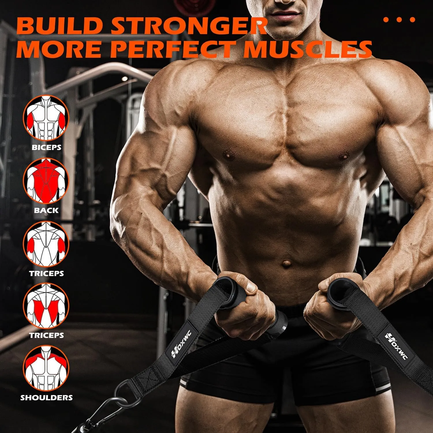Cable Handles Gym Equipment, Heavy Duty Resistance Band Handles, Replacement Exercise Handles for Cable Machine, Pulley System, Strength Trainer, Pull Down Workout, Home Gym Cable Attachments