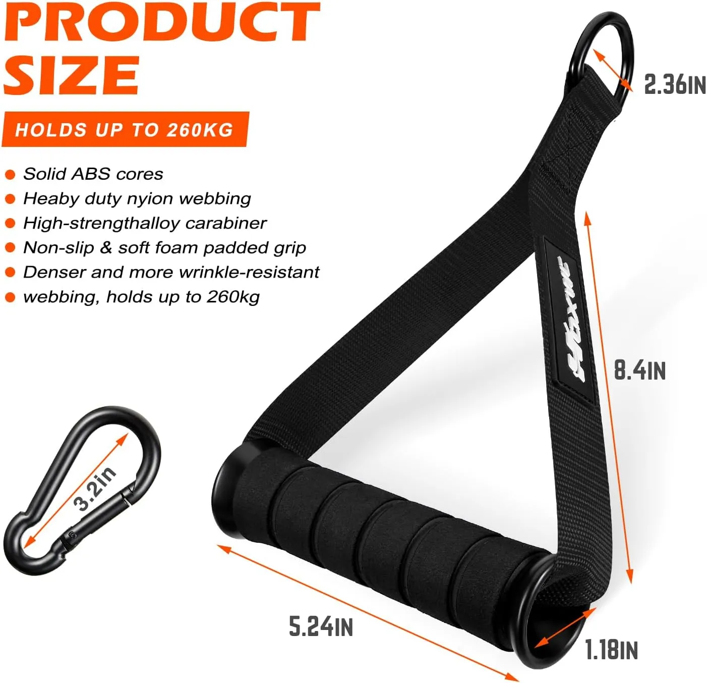 Cable Handles Gym Equipment, Heavy Duty Resistance Band Handles, Replacement Exercise Handles for Cable Machine, Pulley System, Strength Trainer, Pull Down Workout, Home Gym Cable Attachments