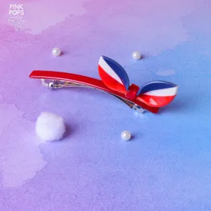 Candy Leaf Hair Clip-Blue and Red