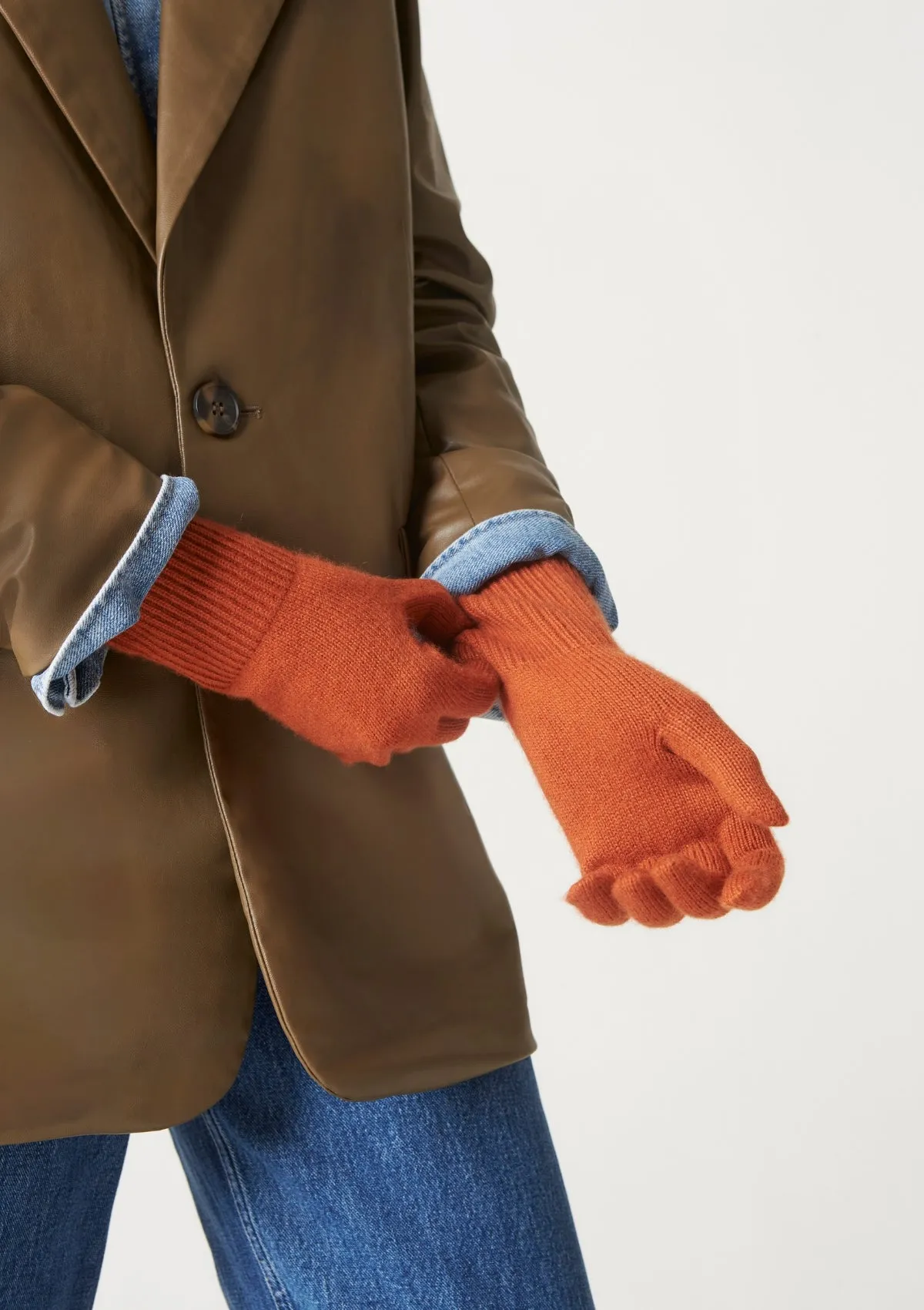 Cashmere Glove in Ginger Orange