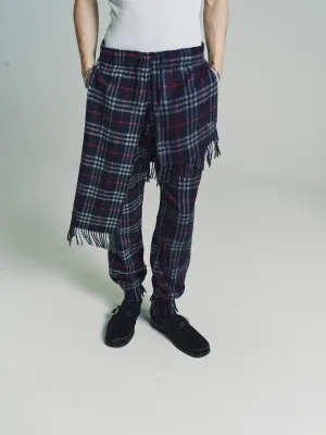 Check Burberry Cashmere Scarf Sweat Pants