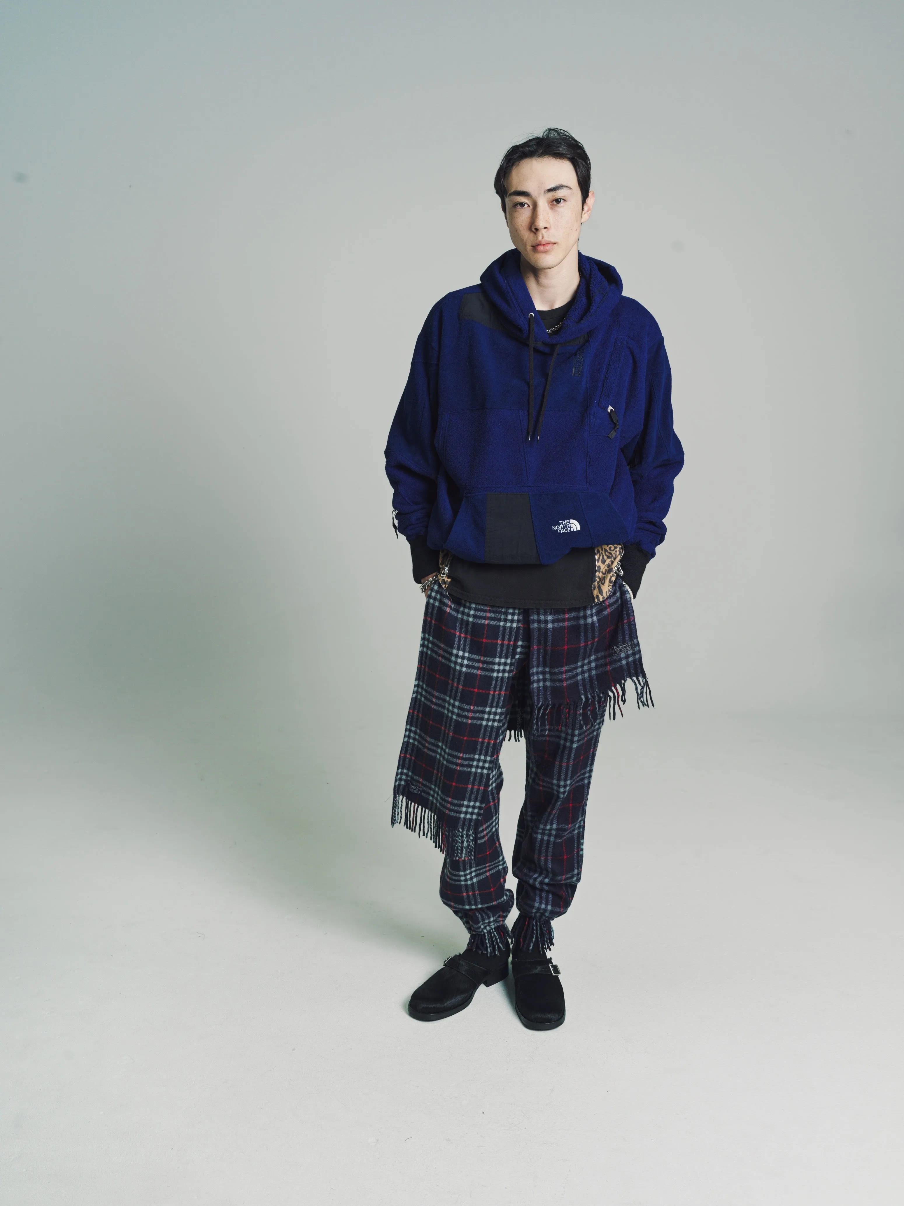 Check Burberry Cashmere Scarf Sweat Pants