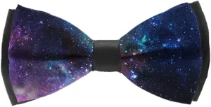 COLORFULSKY Fashion Elegant Pre-Tied Bow Tie for Men & Boys, Adjustable Bowtie (Outer Space Galaxy Stary)