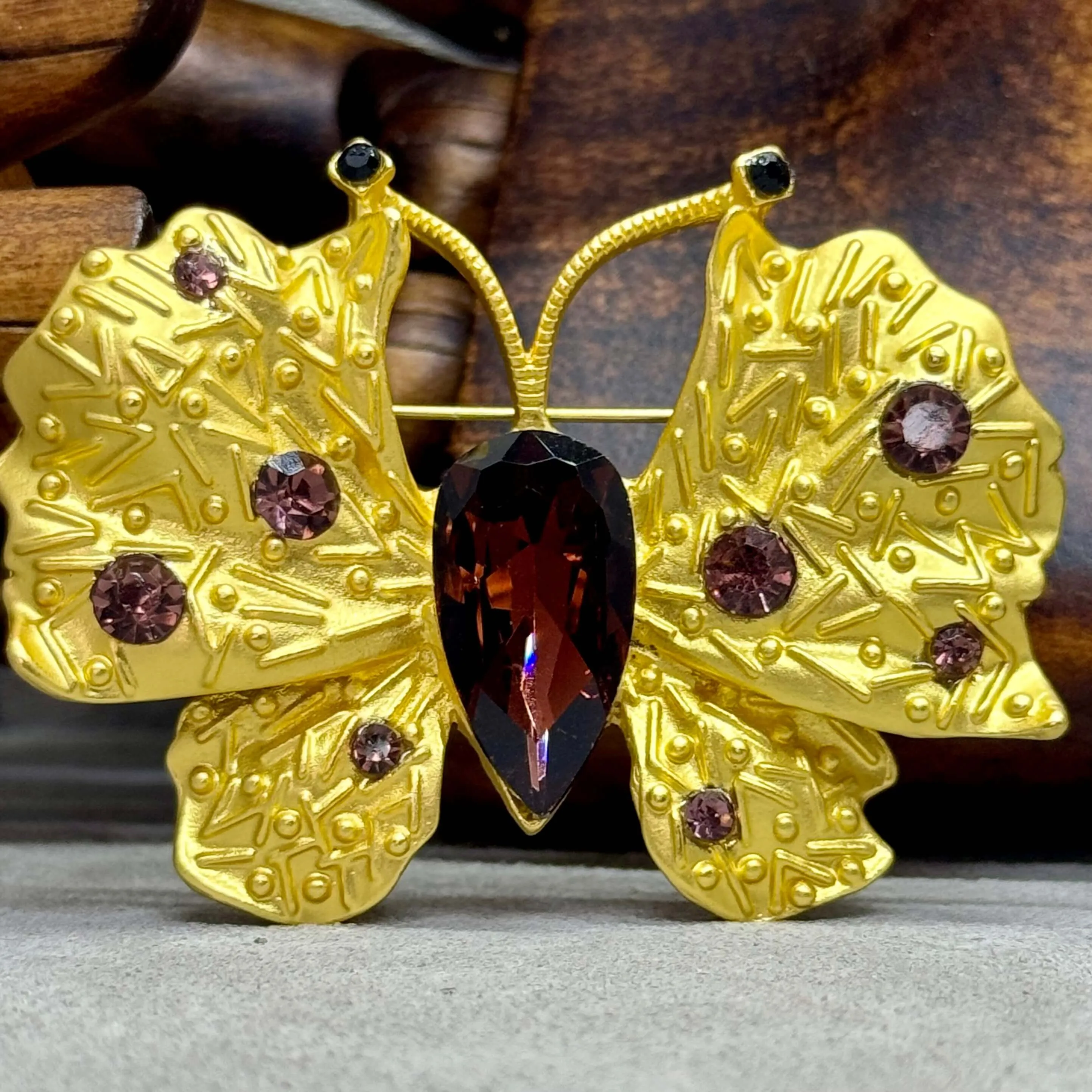 Crystal Set Butterfly Brooch