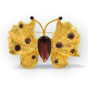 Crystal Set Butterfly Brooch