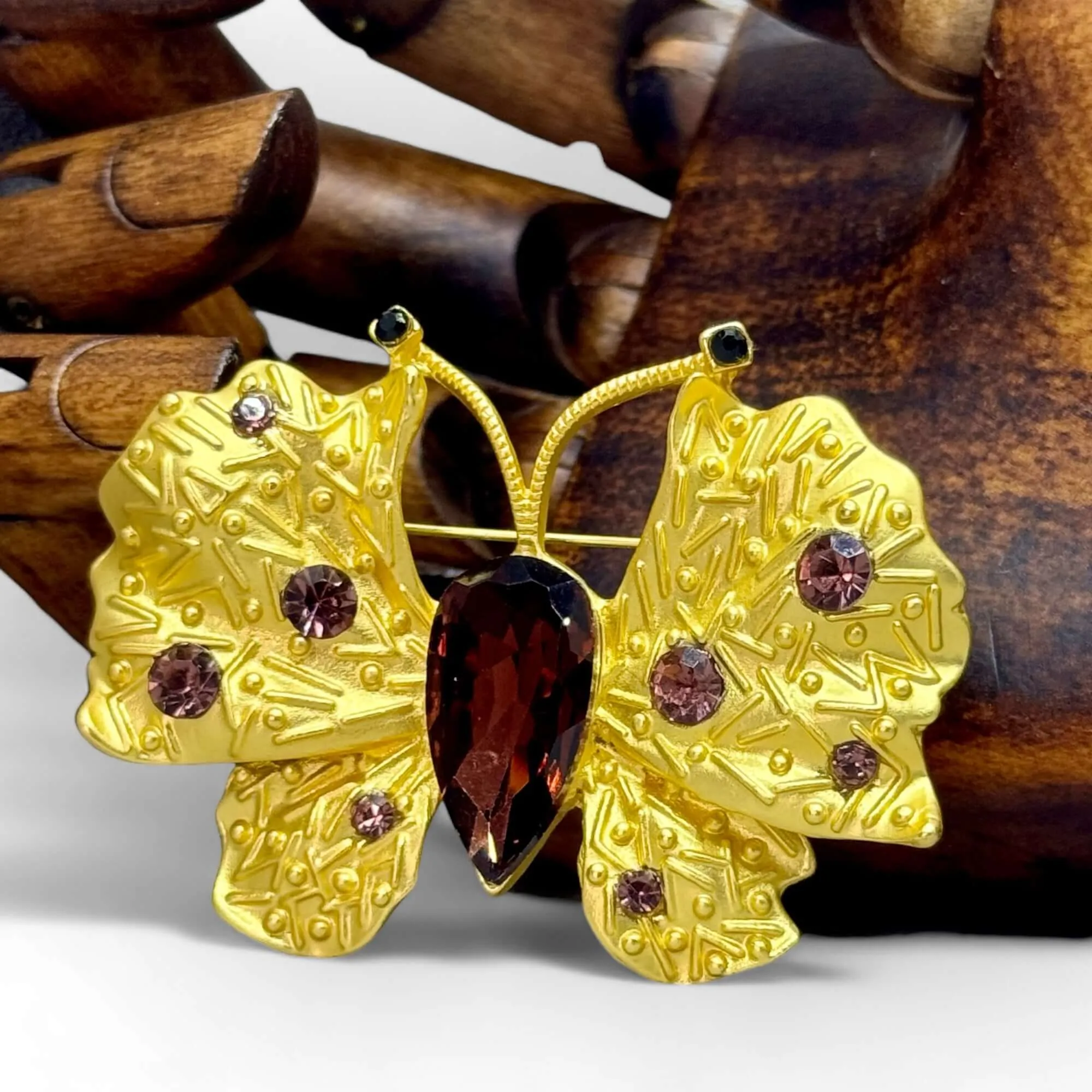 Crystal Set Butterfly Brooch