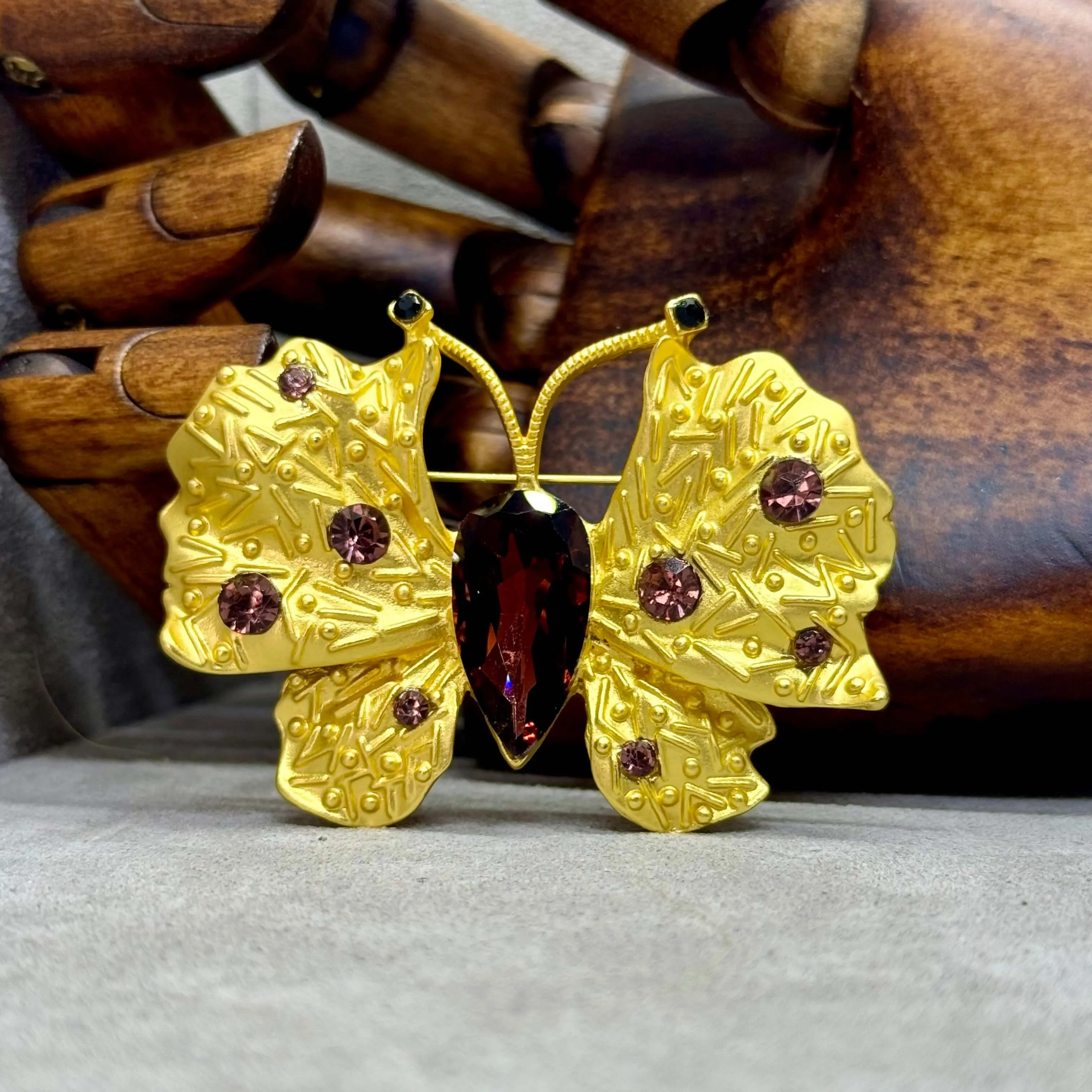 Crystal Set Butterfly Brooch