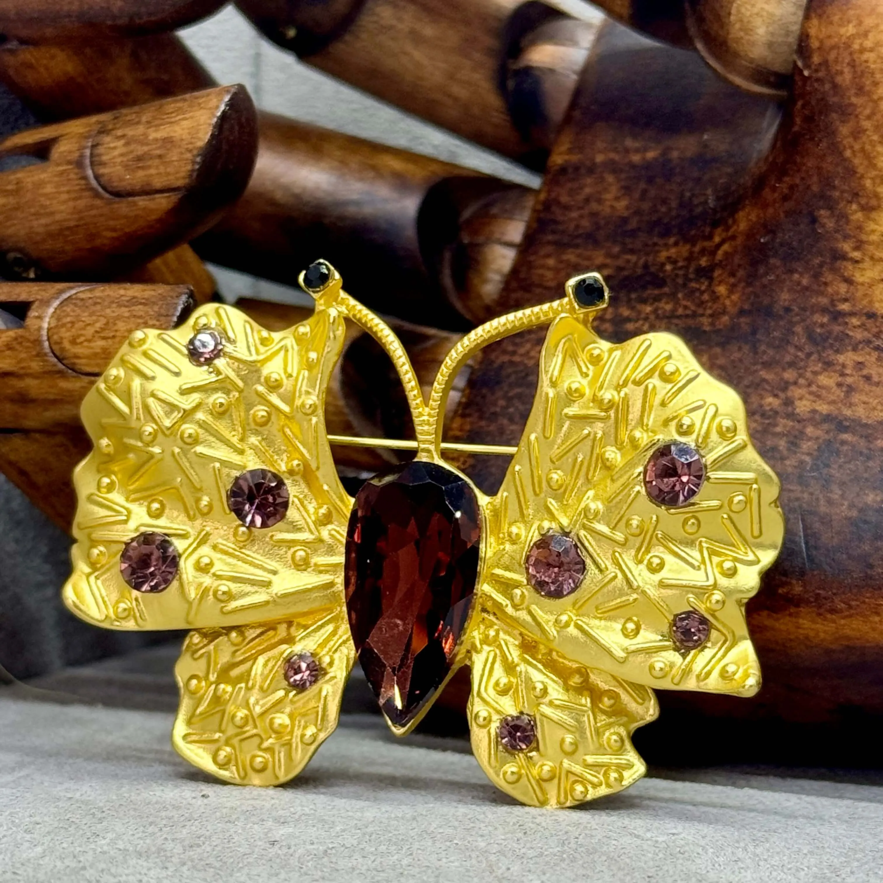 Crystal Set Butterfly Brooch