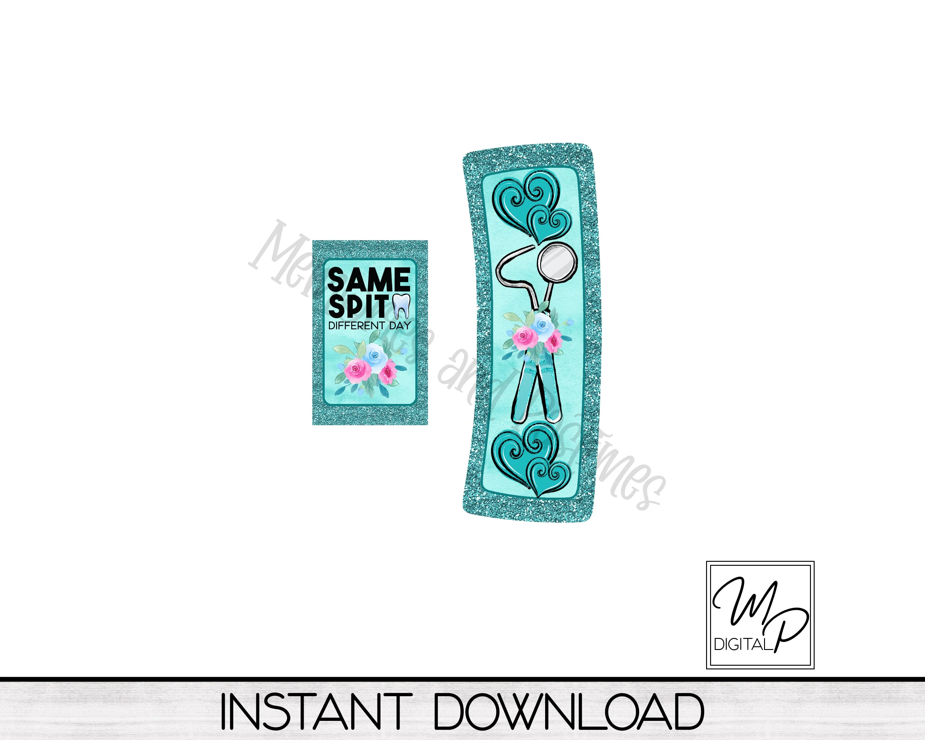 Dentist, Dental Hygienist Hair Clip PNG Sublimation Design, Digital Download