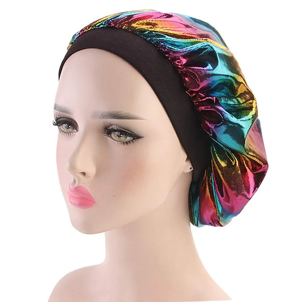 Durags and Bonnets 2pcs/Set for Men Women 360 Wave, Long Tail Silky Doo rag and Turban Sleep Cap