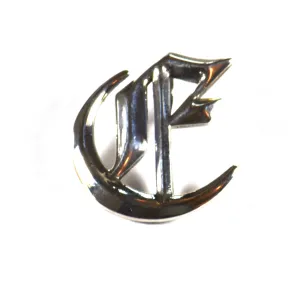 E old english fonts silver pendant