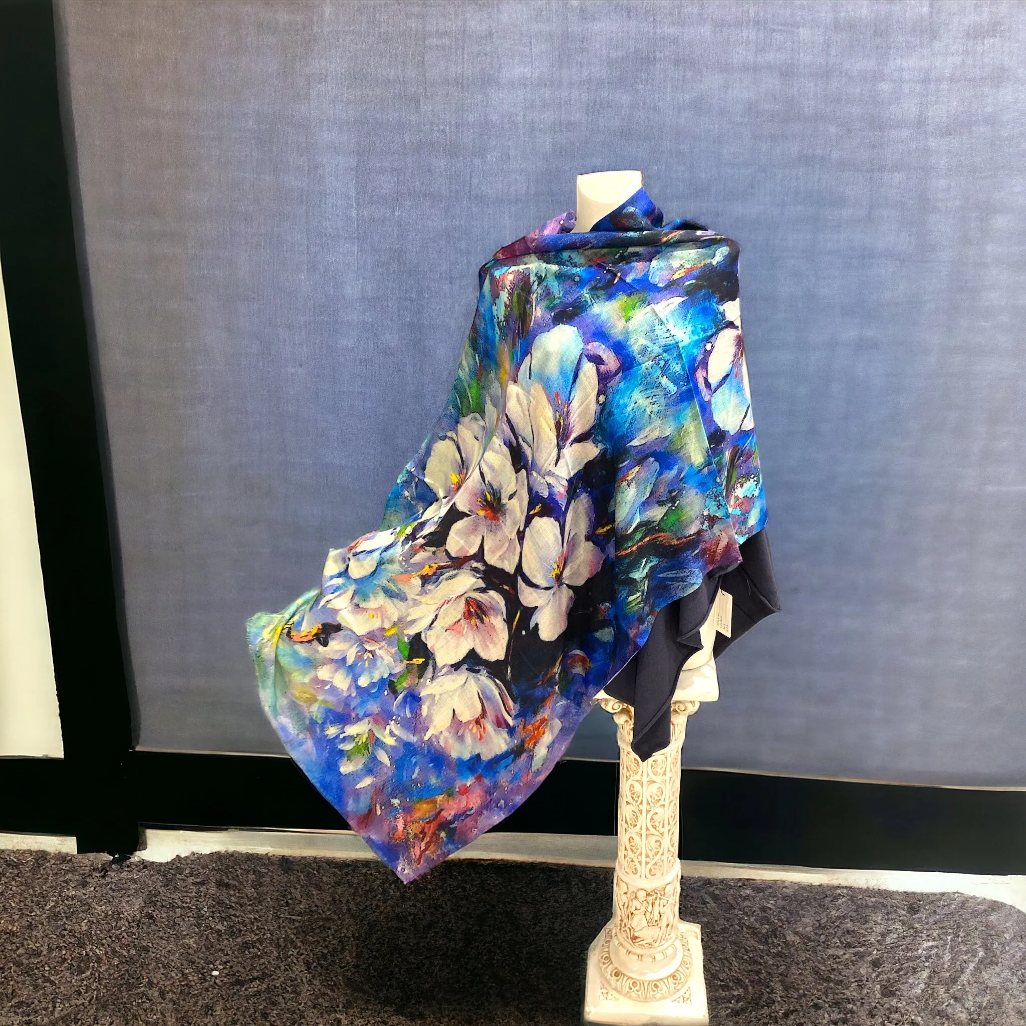 Floral Saga  100% Cashmere Julian Scarf /Wrap