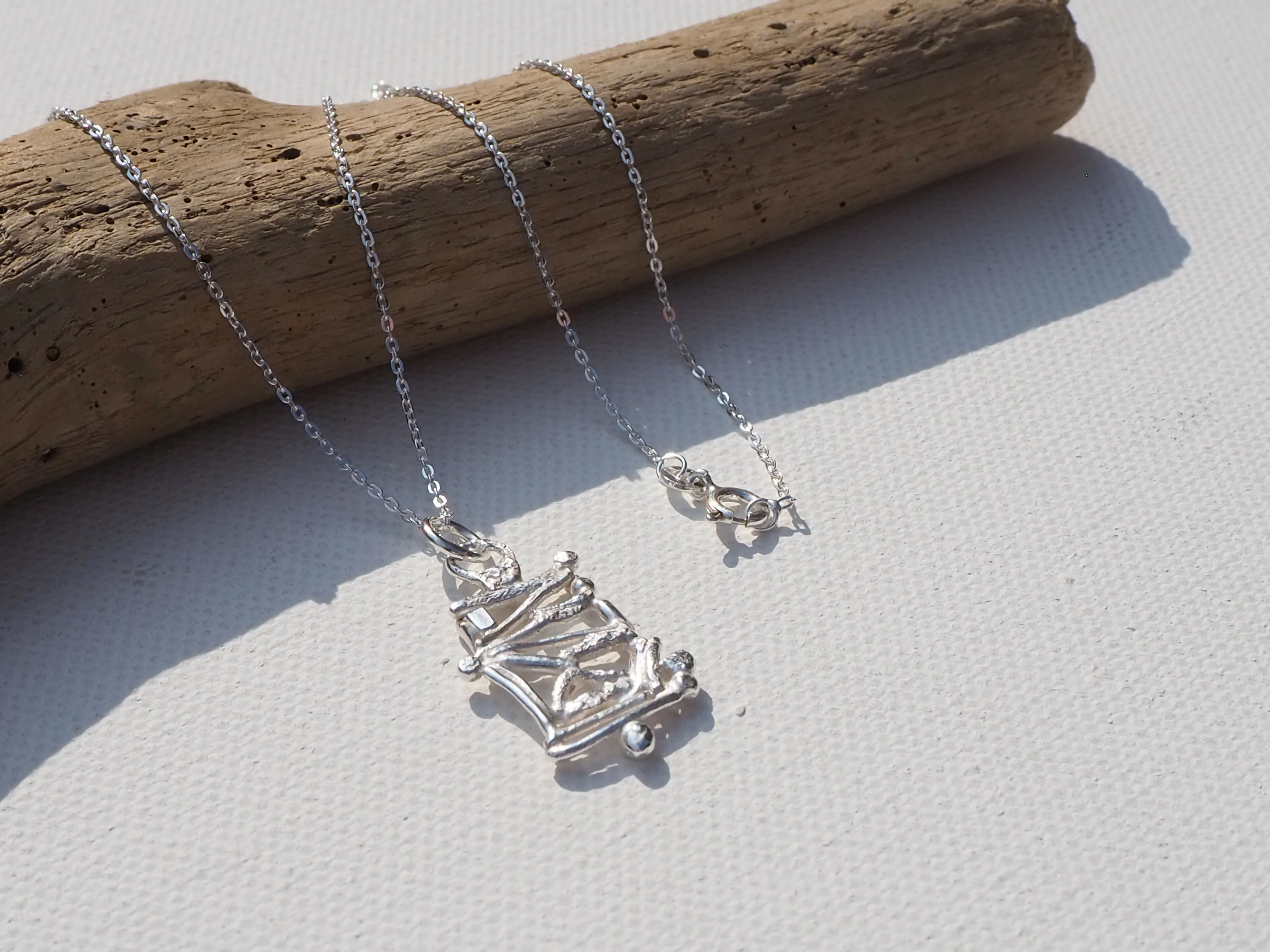 Fused Silver Pendant Necklace