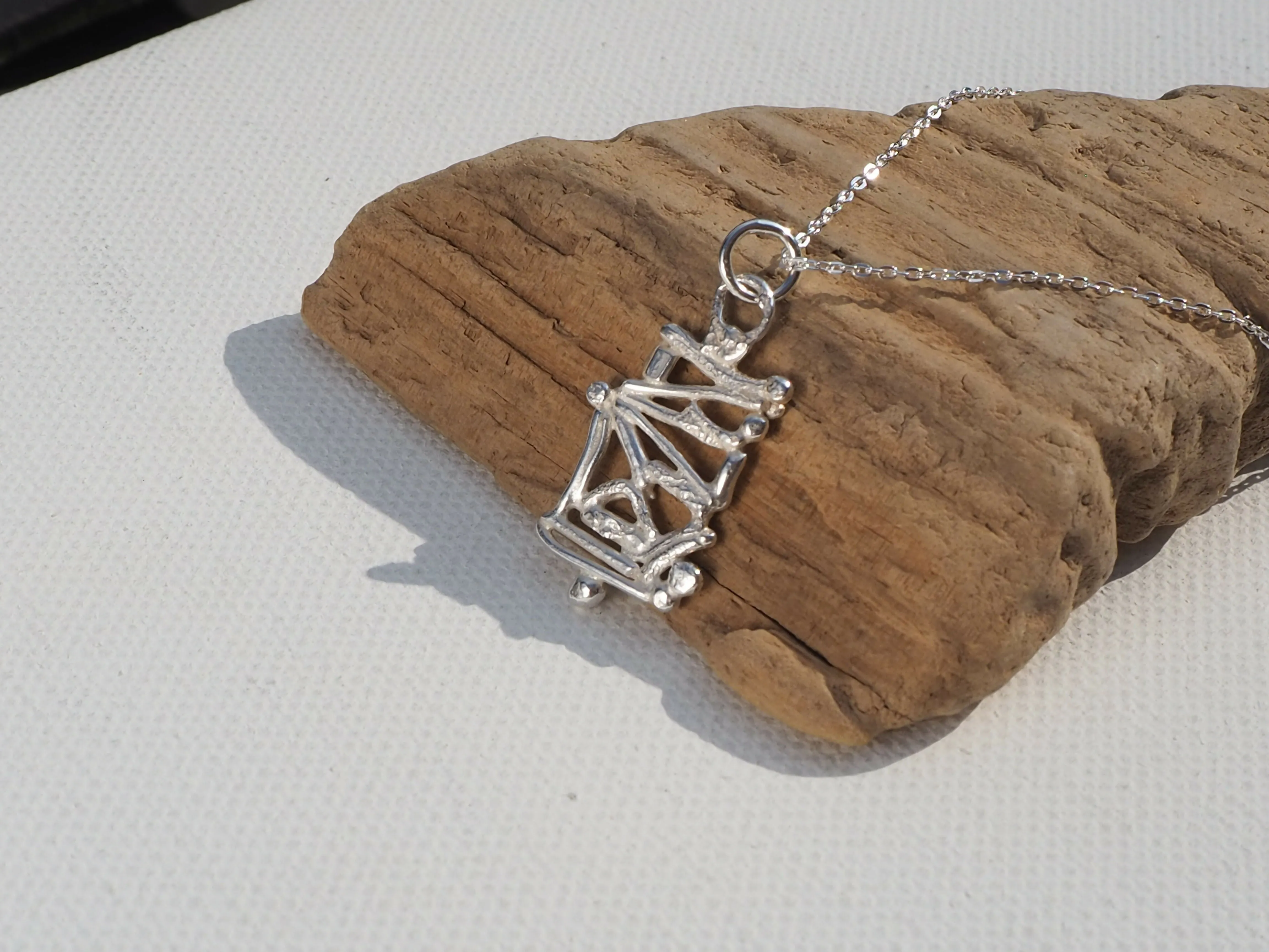Fused Silver Pendant Necklace