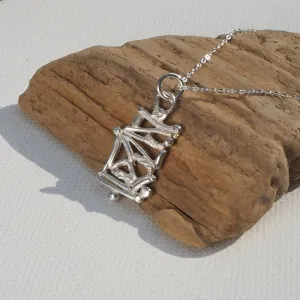 Fused Silver Pendant Necklace