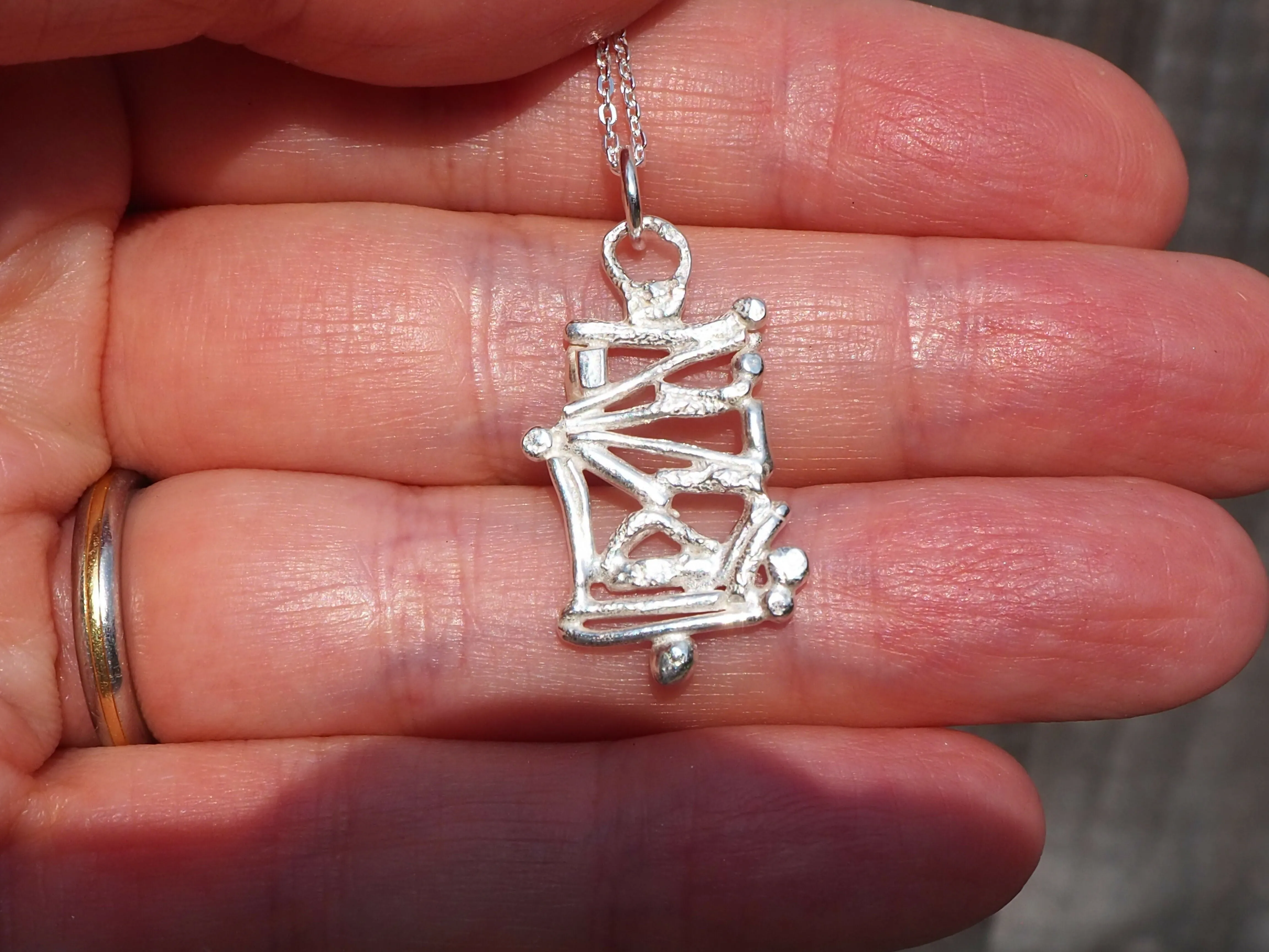 Fused Silver Pendant Necklace