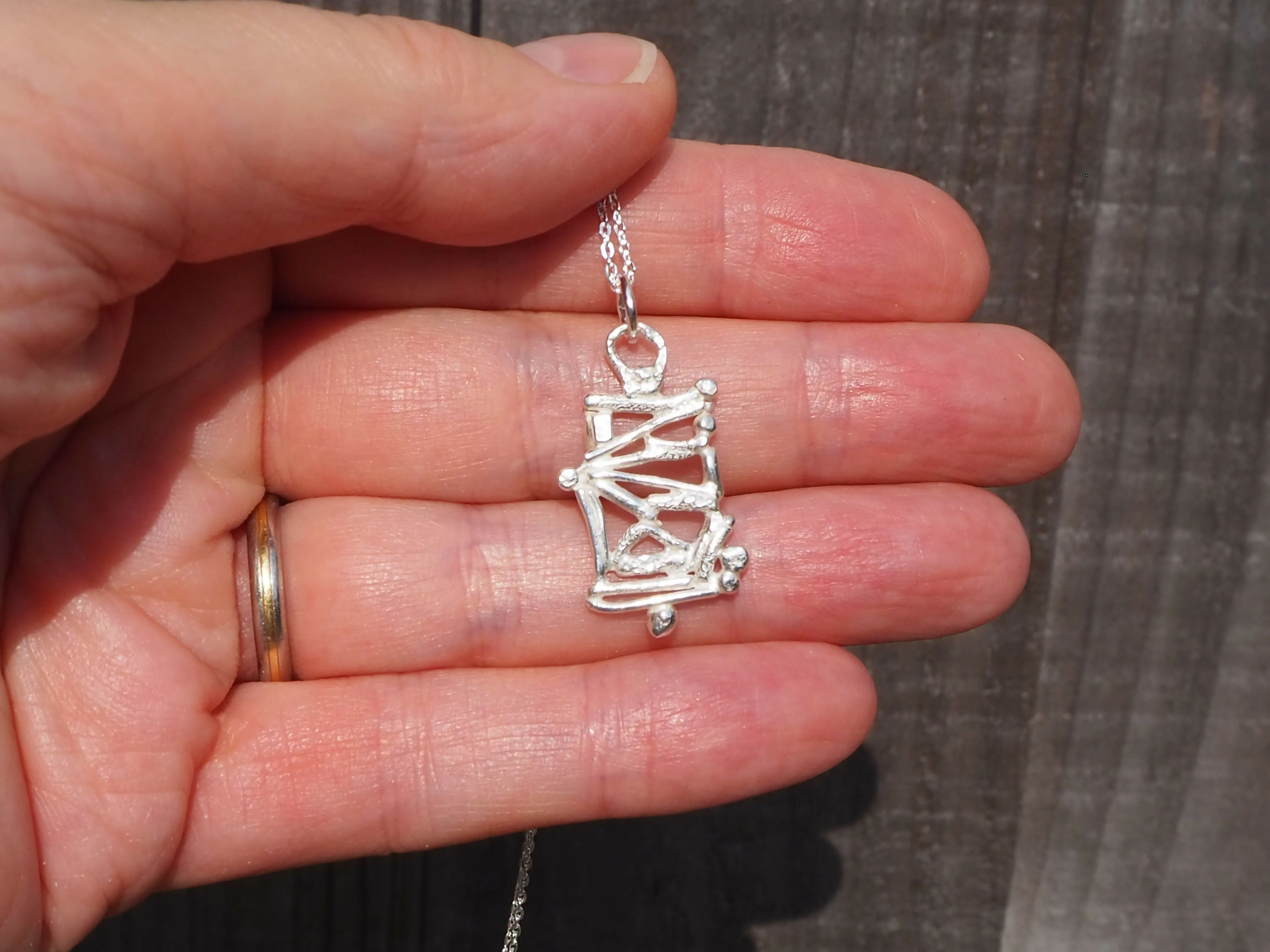 Fused Silver Pendant Necklace