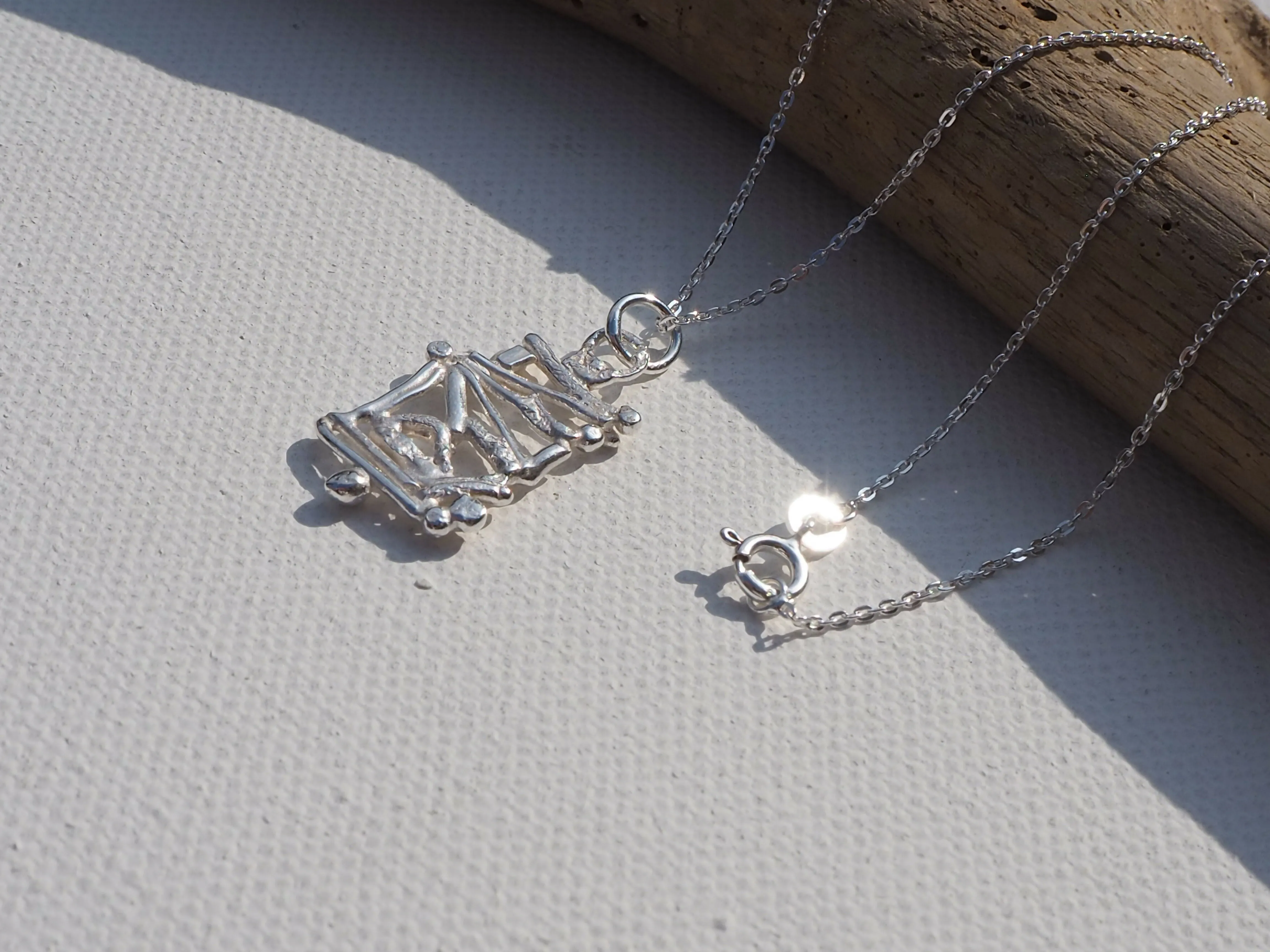 Fused Silver Pendant Necklace