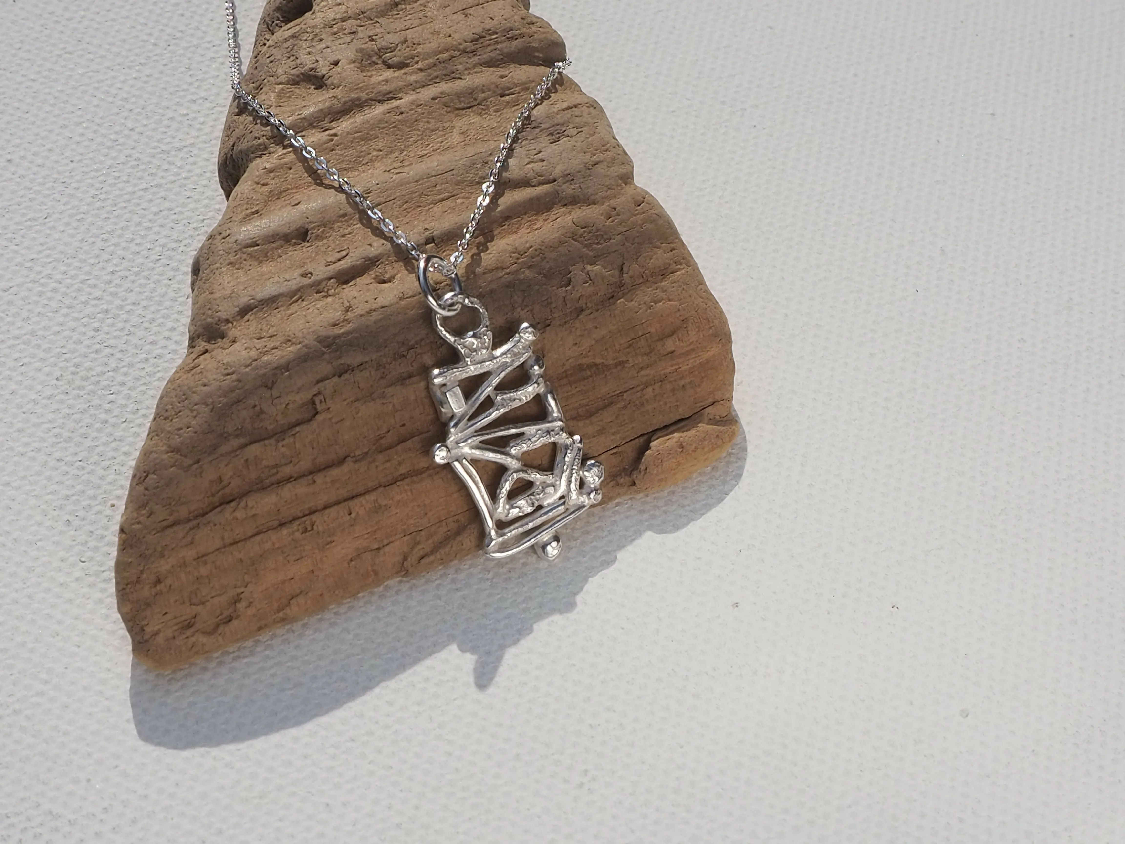 Fused Silver Pendant Necklace