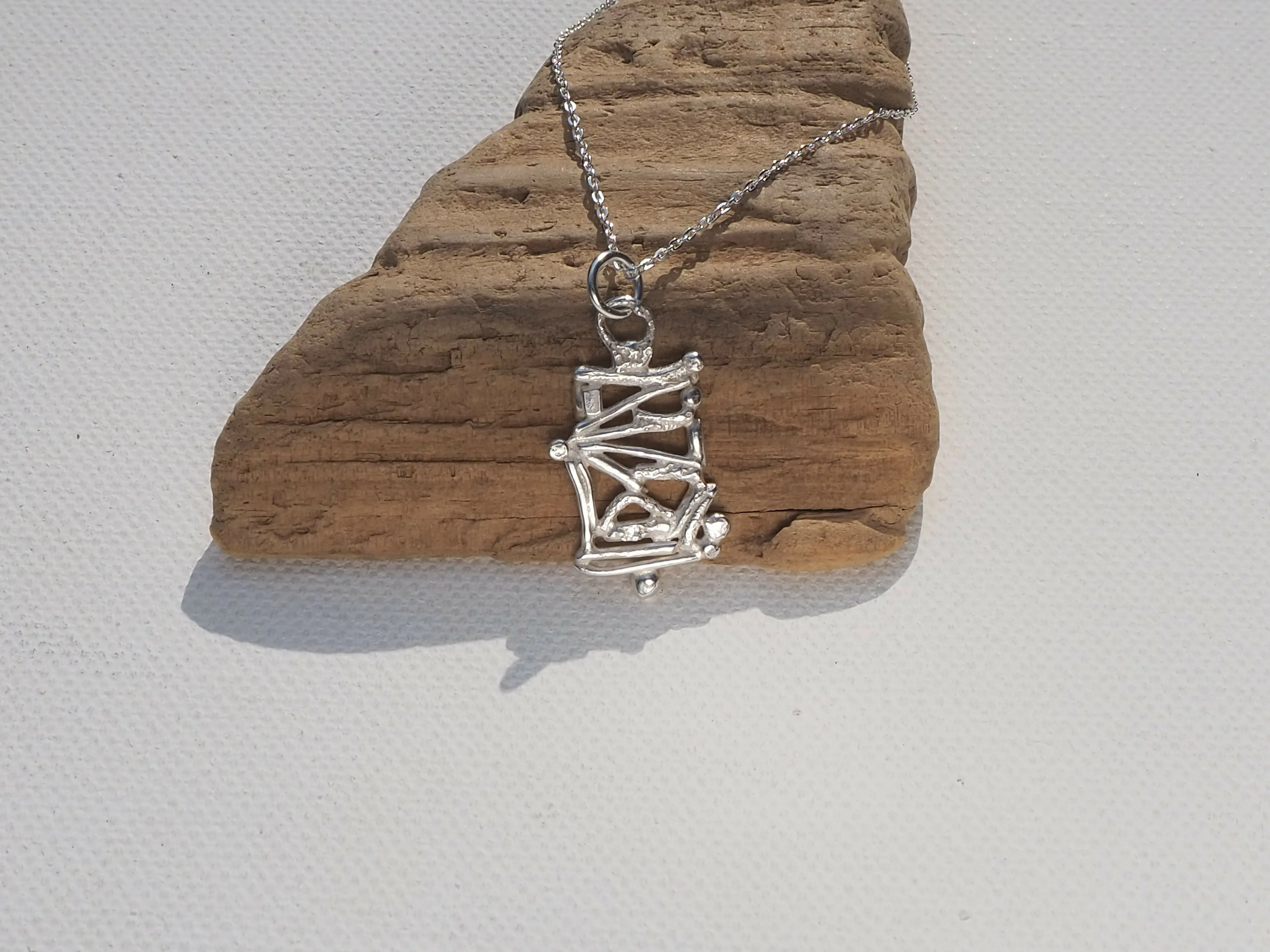 Fused Silver Pendant Necklace