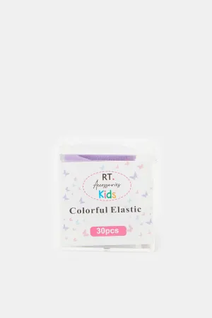 Girls Assorted Elastic  Hair Ties (30 Piece)
