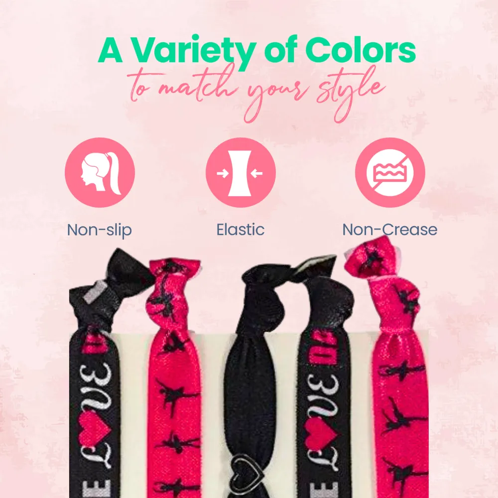 Girls Live Love Dance Hair Ties Set