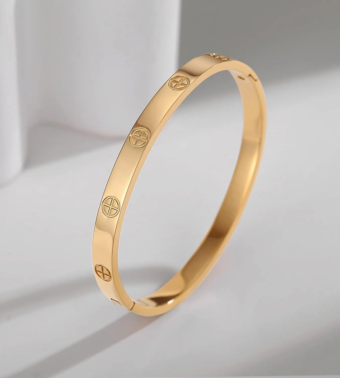 Gold Bracelets for Women Friendship Love Bangle Bracelets Cubic Zirconia Stainless Steel Bracelet Jewelry Birthday Gifts for Women Stocking Stuffers
