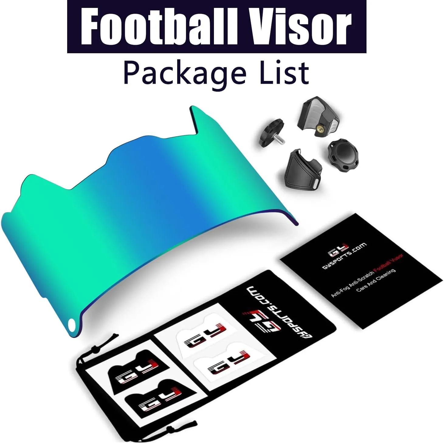 GY FV007 Tinted Football Visor - Football Helmet Visor for Adult and Youth Football Helmets