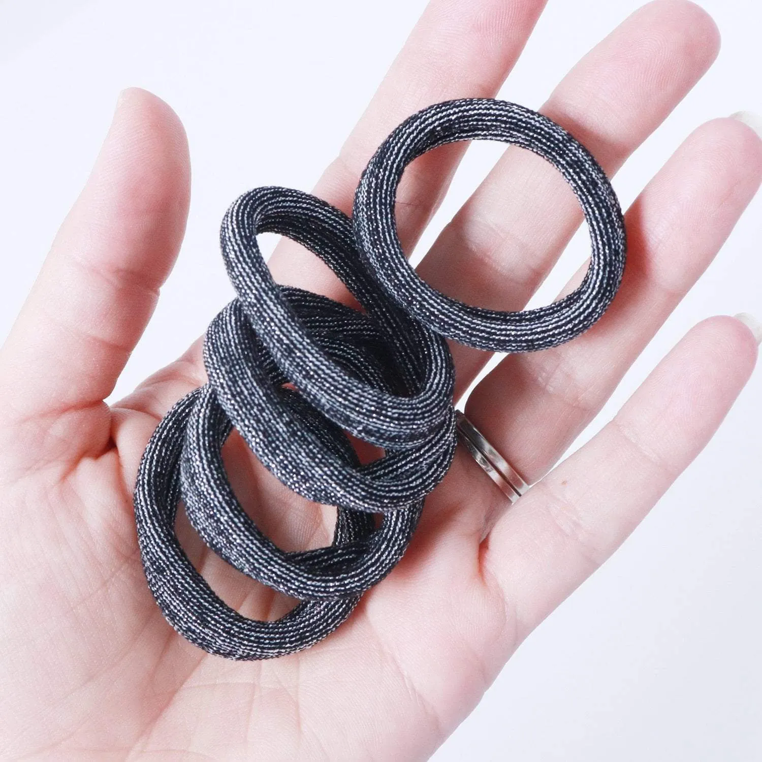 Hair Ties | Seamless Cotton | Metallic Glitter
