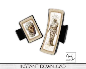 Halloween Mummy Hair Clip PNG Sublimation Design, Digital Download