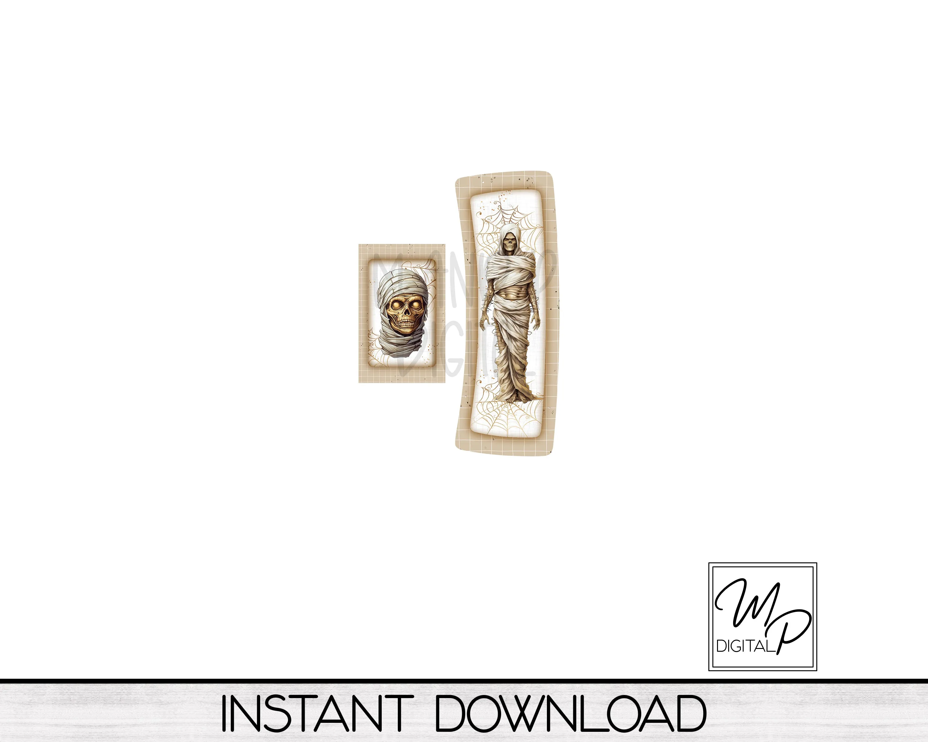 Halloween Mummy Hair Clip PNG Sublimation Design, Digital Download