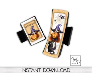 Happy Halloween Witch Hair Clip PNG Sublimation Design, Digital Download