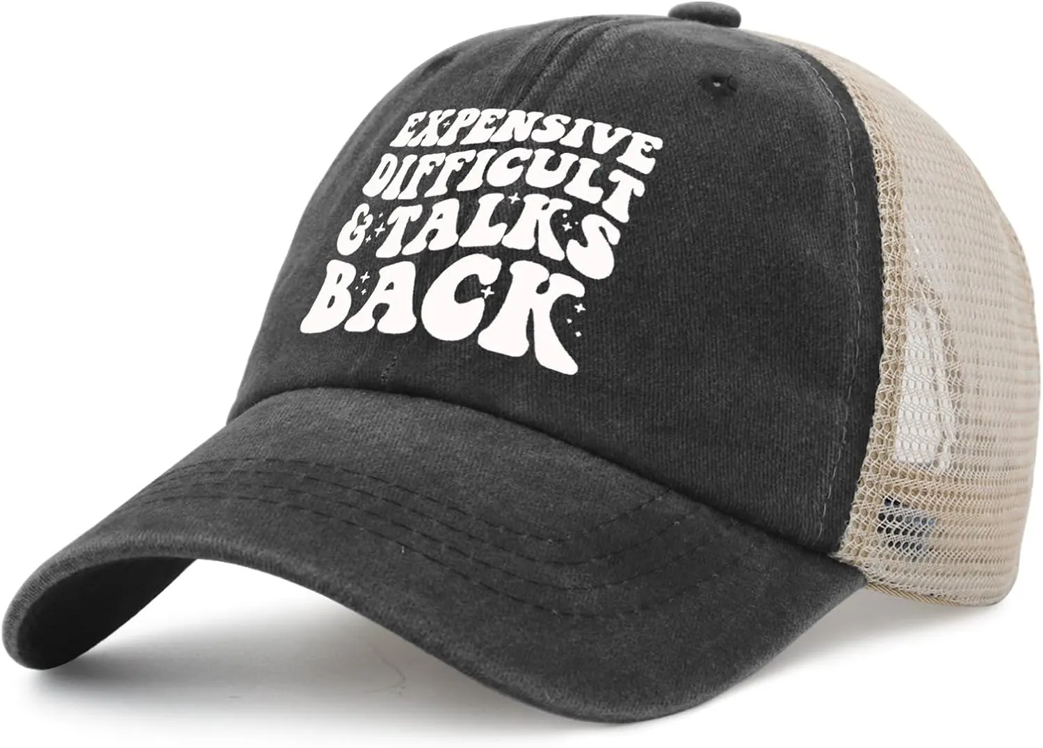 Hat for Womens Fashion Denim Hat Mens AllBlack Ball Cap Fashionable Unique Gifts for Nanny