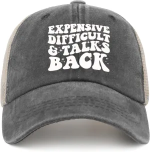 Hat for Womens Fashion Denim Hat Mens AllBlack Ball Cap Fashionable Unique Gifts for Nanny