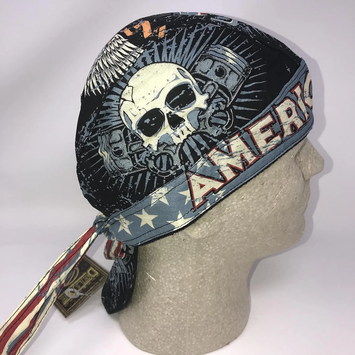 Head Wrap Durag Doo Rag Biker Skull Cap Hat Helmet Liner Moisture Wicking Sweatband