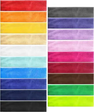 Headbands Pack of 19 Exercise Bands Sweat Bands Hair Bands Elastic Stretch Head Wraps for Women Men Girls Yoga Workout Gym Sports Fitness Non Slip and Slide Fashion Colors