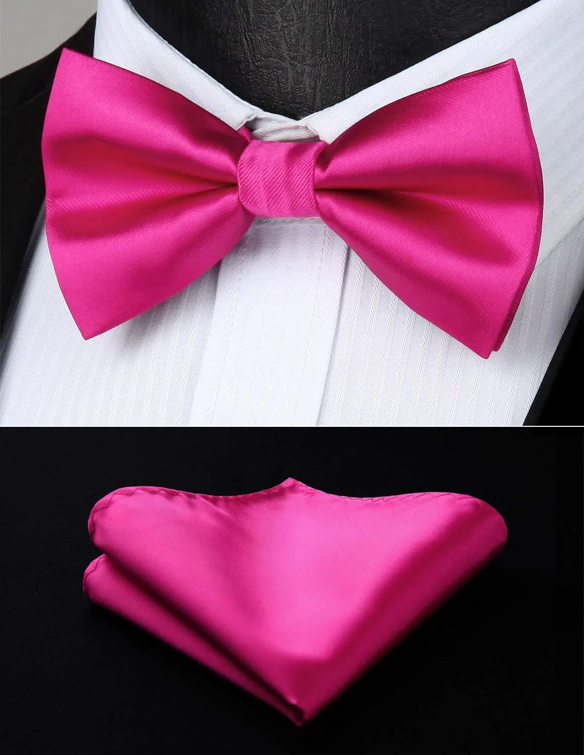 HISDERN Bow Tie and Suspenders for Men Elastic X-Back Suspender and Bowtie Set Adjustable Braces for Wedding Tuxedo