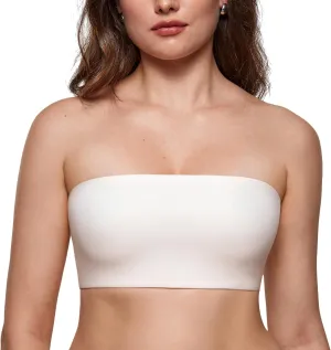 INLYRIC Women's Inbarely Strapless Bandeau Bra Bralette Tube Top Seamless Comfortable Stretchy Non Padded Bras Tops