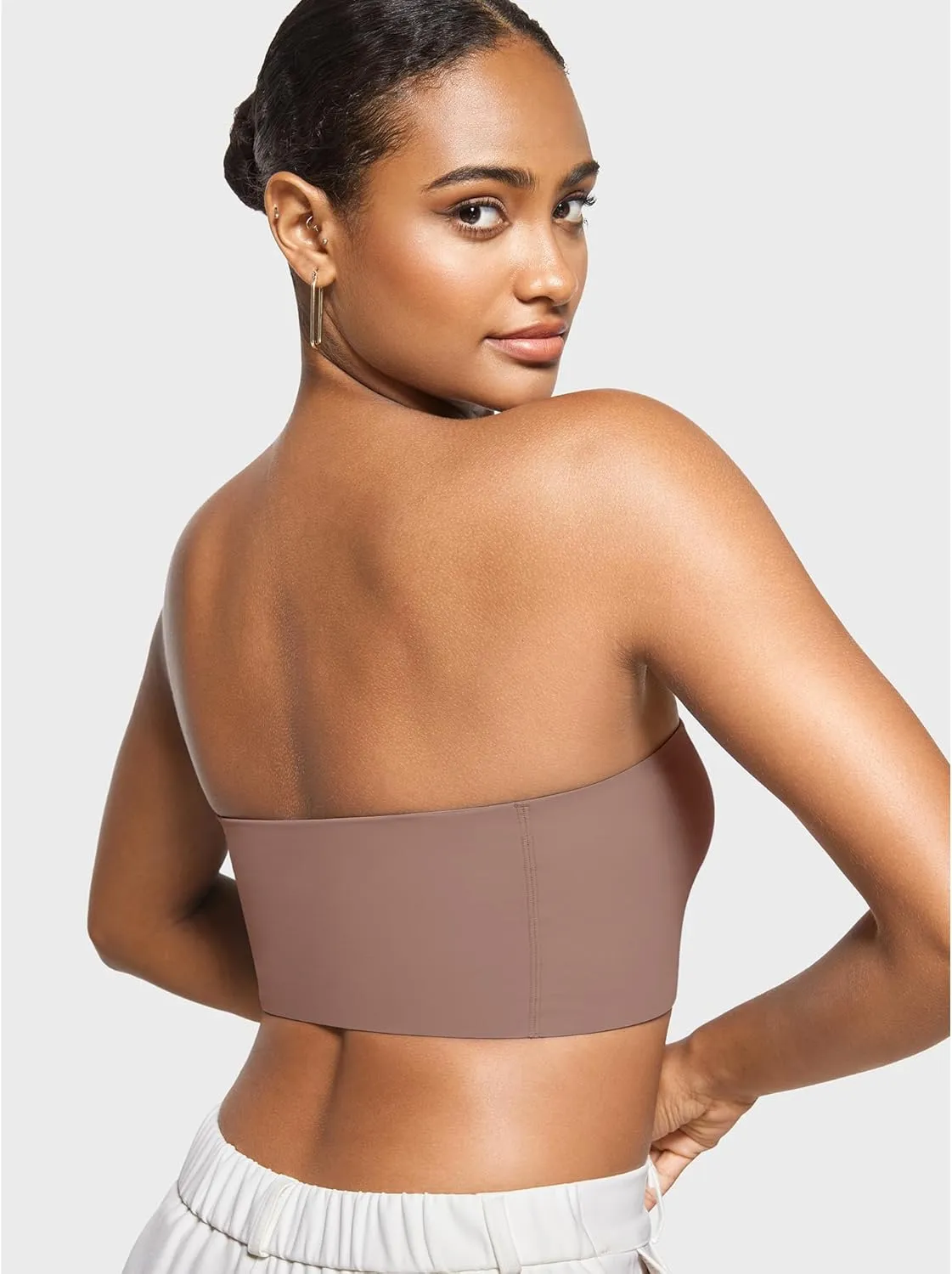 INLYRIC Women's Inbarely Strapless Bandeau Bra Bralette Tube Top Seamless Comfortable Stretchy Non Padded Bras Tops